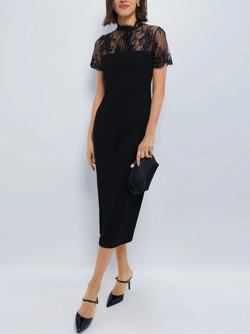 NEW Tuckernuck Hyacinth House Black Lace Agatha Midi Dress Small